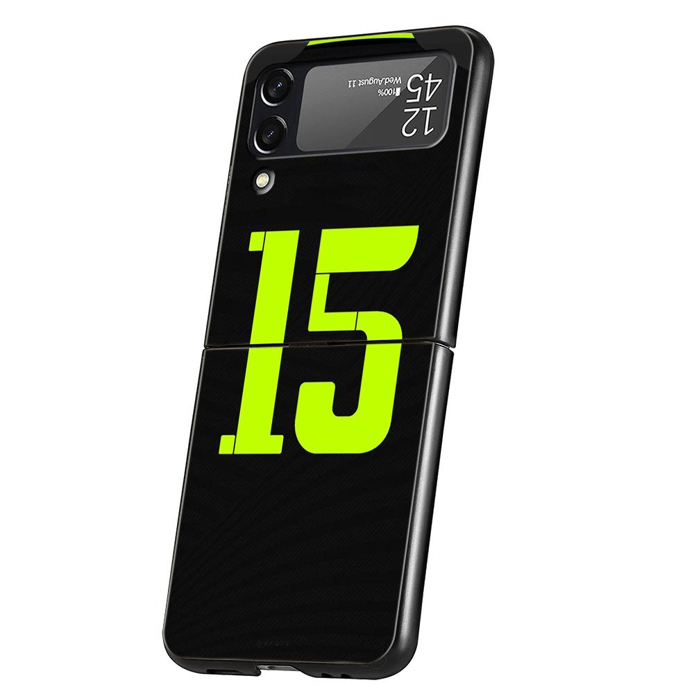 FootBall Number Phone Cover For Samsung Galaxy Z Flip 4 Case Black For Samsung Z Flip 3 Hard PC Luxury Foldable Shell Fundas Bag