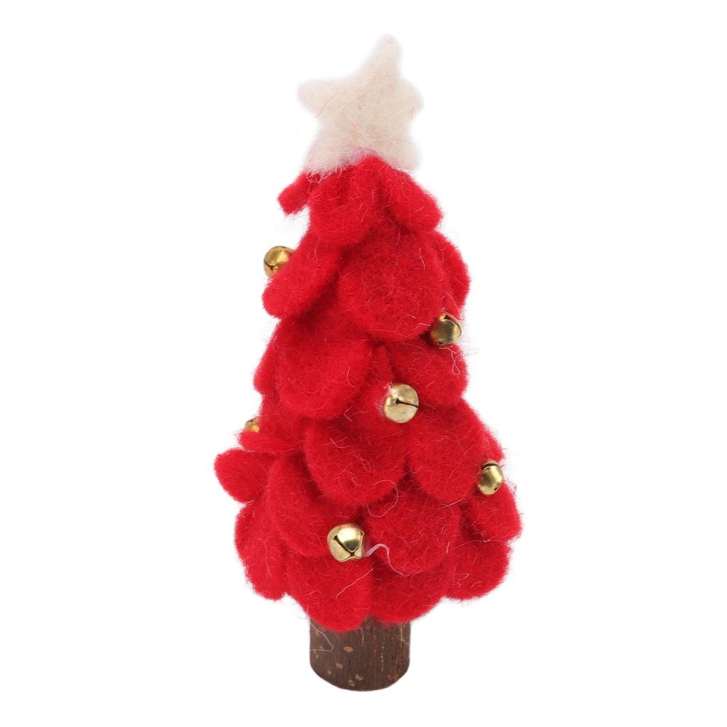 Wool Felt Christmas Tree Wood Small Christmas Tree Decorations for Home Display Window Red