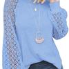 2025 Women's Lace-Trimmed Round Neck Long-Sleeve Loose Top