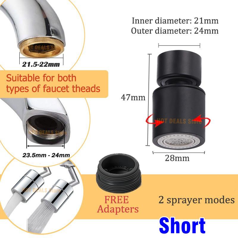 Dual Function Anti-splash Bubbler Kitchen Faucet Aerator 360 Degree Swivel Tap Water Diffuser Bathroom Water Filter Nozzle Mixer
