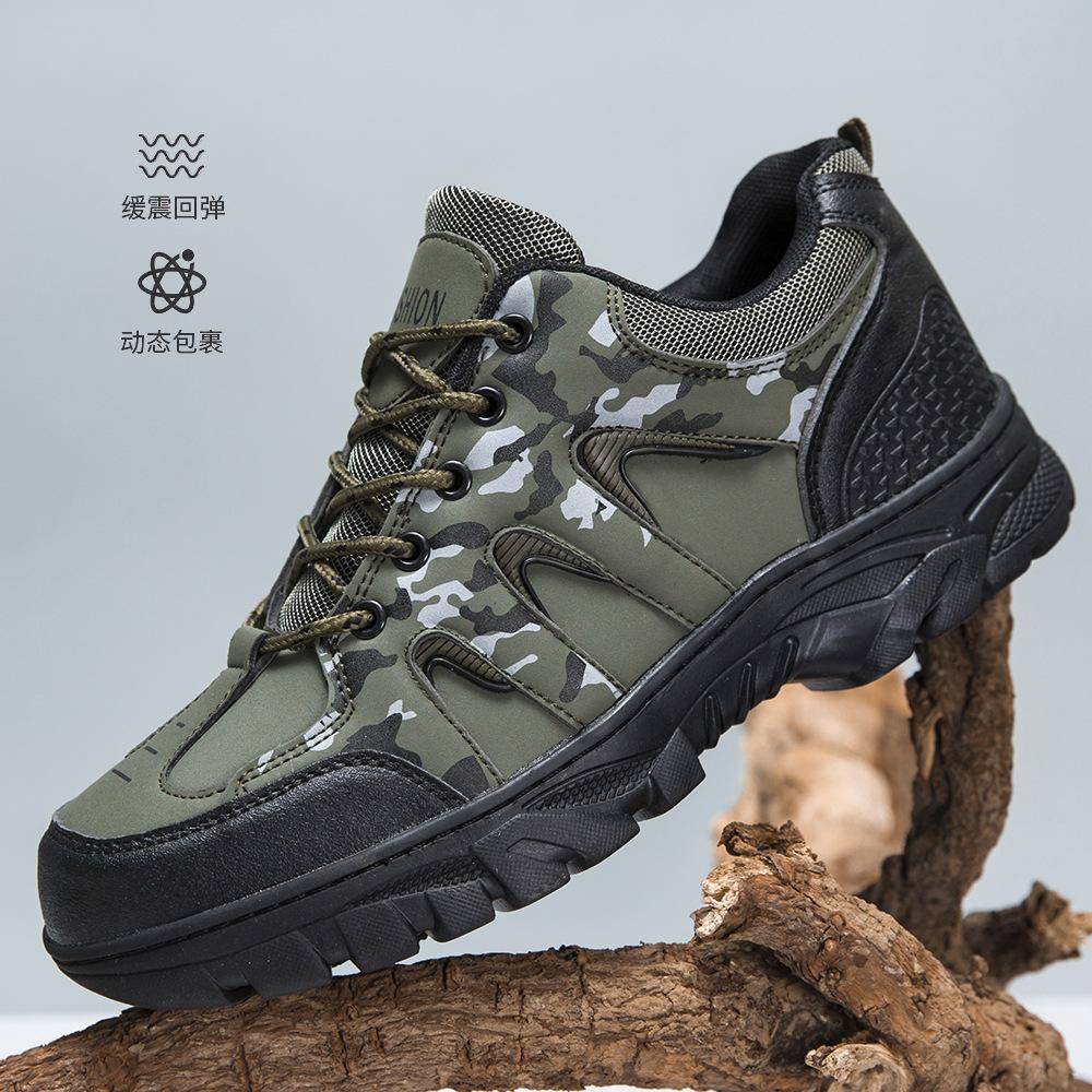 

Hiking shoes camouflage training shoes outdoor tooling shoes sports leisure fashion men s shoes travel sports student tide shoes 44 сірий колір
