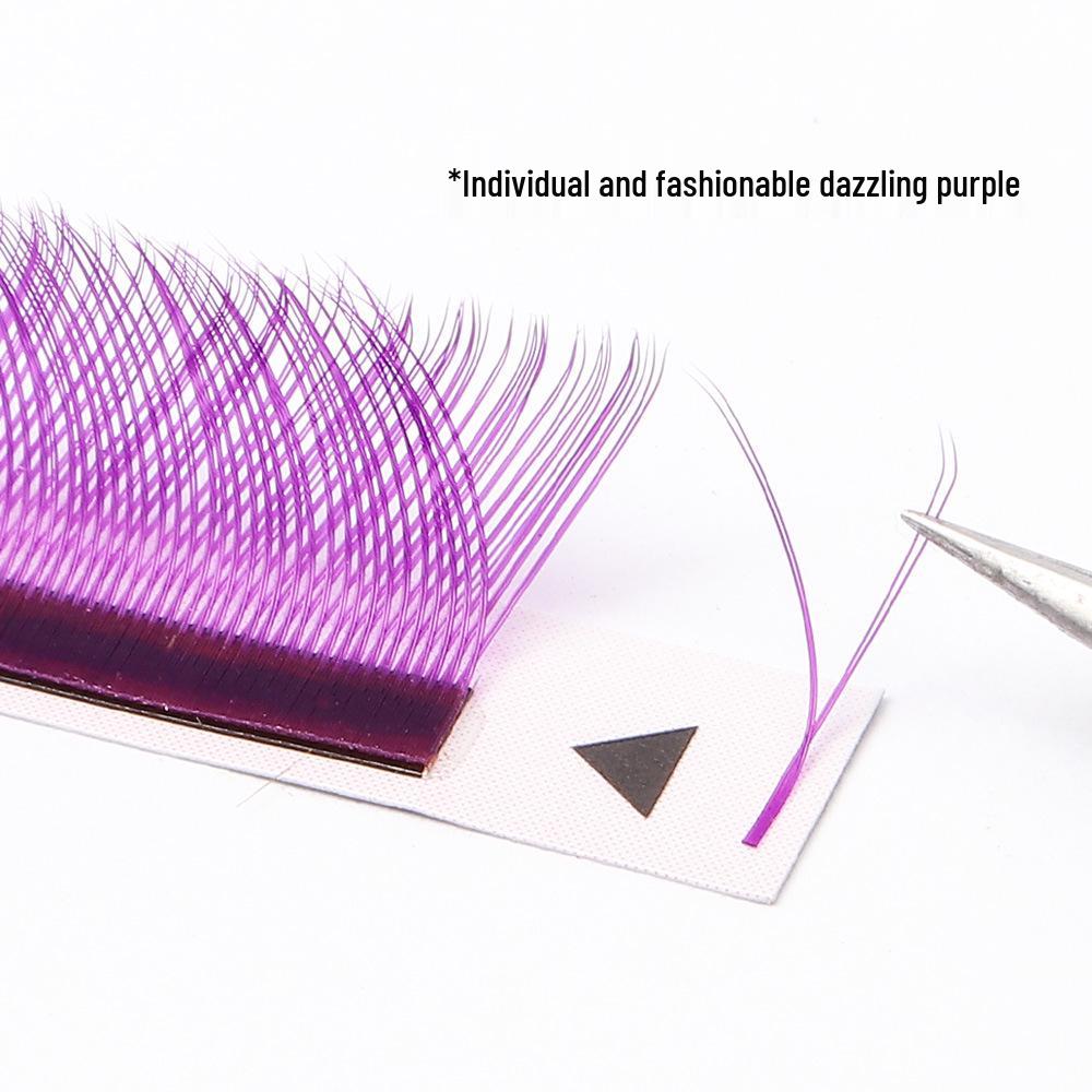 Colorful Y-Shaped Grafted Eyelashes: Dazzling Purple, Natural Soft Extensions by Yaya Blooming 0.07