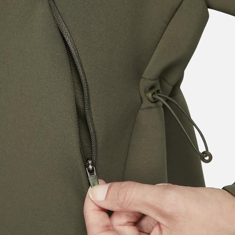 Nike Dri-Fit Solid Color Hooded Casual Long Sleeve Sweatshirt Women sweatshirt Khaki-Green FB5226-325