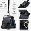 Leather Protection Phone Case For Samsung Galaxy Z Flip4 Flip 4 5g Zflip4 Non -Slip Phone Strop Ring Cover For Samsung Flip4