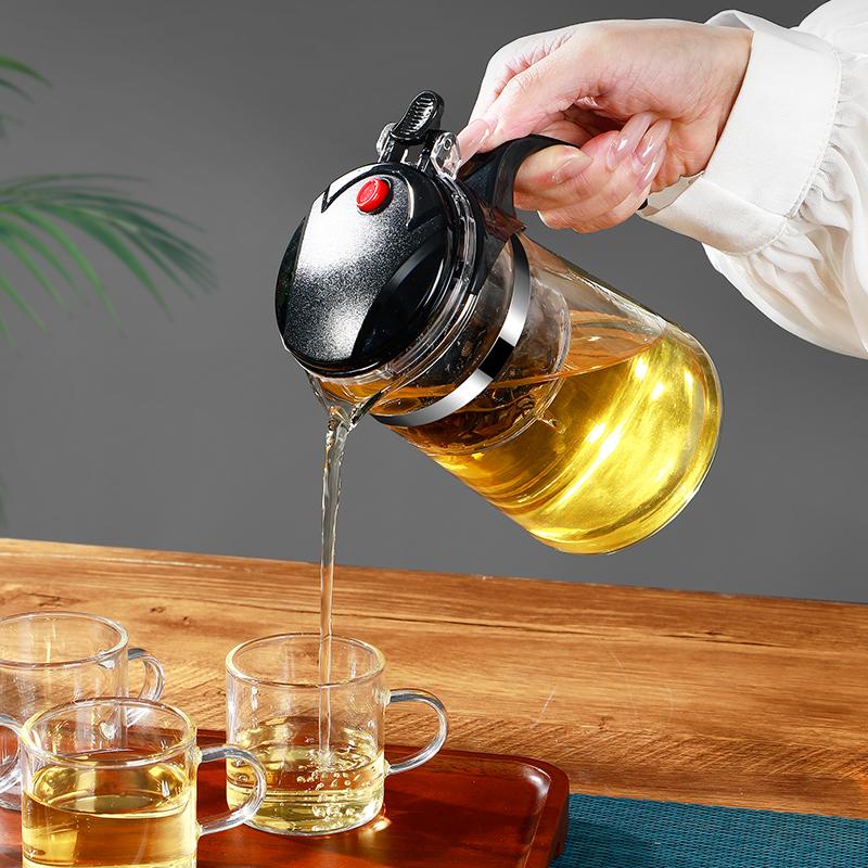 5-częściowy szklany zestaw do herbaty, przezroczysty czajnik z wysokiego szkła borokrzemowego z filtrem, wyposażony w 4 małe filiżanki, odpowiedni do domu i tr