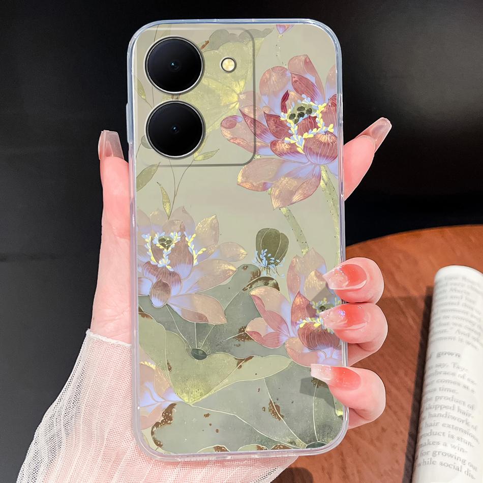 Phone Case For Vivo Y100i Y200i Y300i Y500i 5G Vintage Angel Soft Transparent Silicone High Quality Shockproof Funda