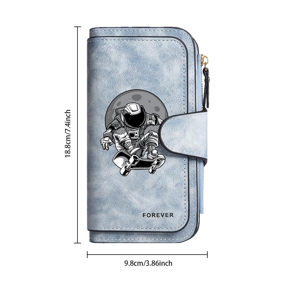 Stylish Space Astronaut Purse with Multiple Card Slots Fashionable Casual Long Wallet for Daily Use