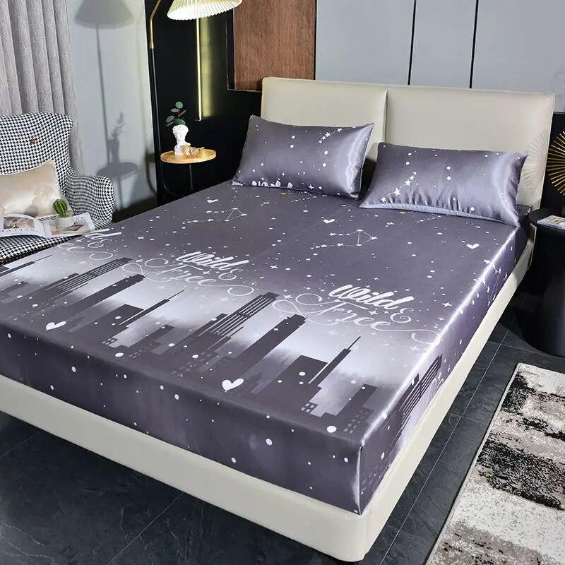 Home Luxury Mattress Cover Three-piece Double Household Bedspread Non-slip Washable Queen Size Bed Cover with Pillowcases