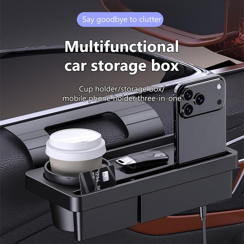 SEAMETAL Portable Car Door Cup Holder Window Drink Bottle Holder Stand Phone Key Organizer with Dual Slot