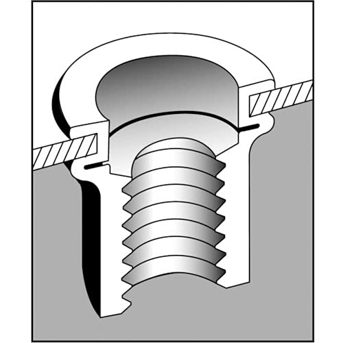 LOBTEX Blind Nut "Nut" (Flat Head, Aluminum) Eco Pack, Plate Thickness: 0.8 inches (2.0 mm), M4 x 0.7 (35 Pieces)
