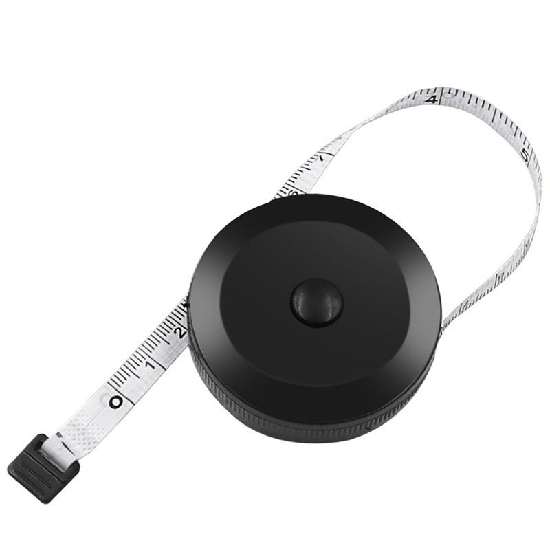 

Compact Black & White Retractable Tape Measure - Soft Measuring Tool for Clothing