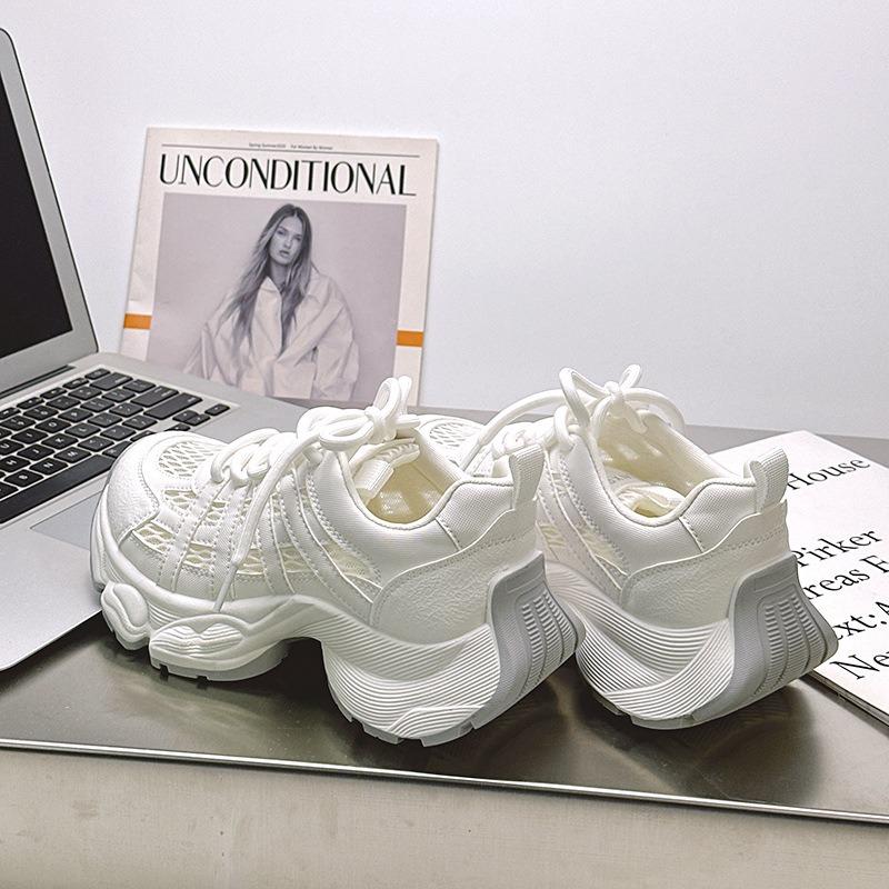 Thick-soled heightening dad shoes summer versatile thin comfortable low-top mesh casual shoes fashion