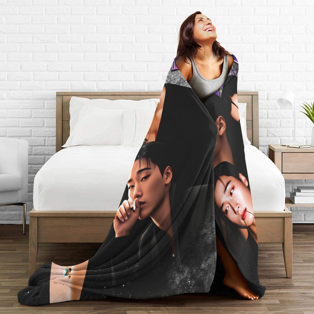 ATEEZ Choi San Soft Warm Blankets  Travel Office Plush Throw Blanket Aesthetic Couch Chair Flannel Bedspread Sofa Bed Cover