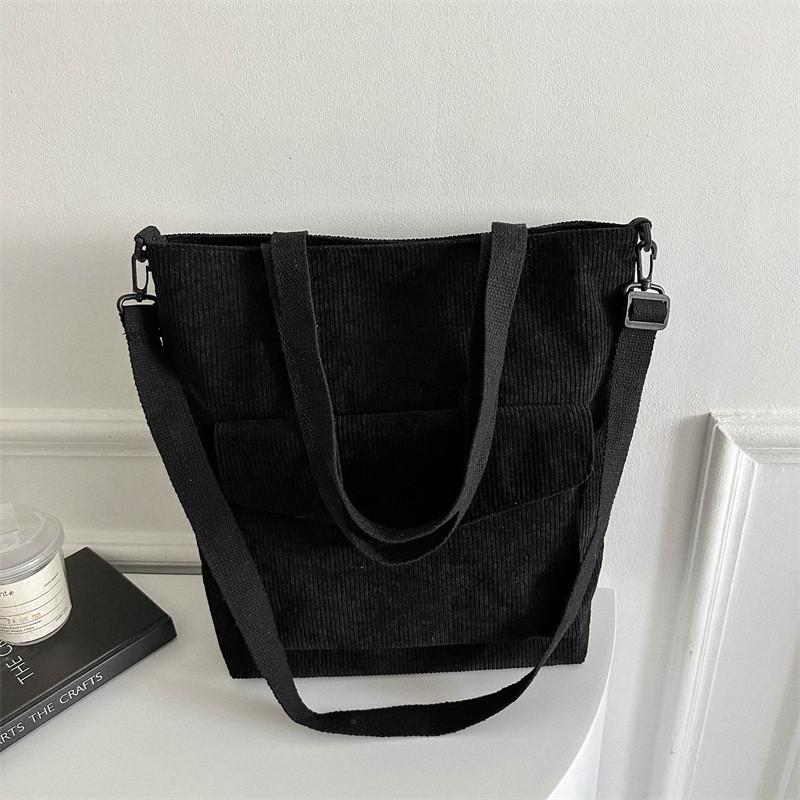 Chic 2023 Women's Large Soft Corduroy Shoulder Bag In Classic Colors For Casual Outings