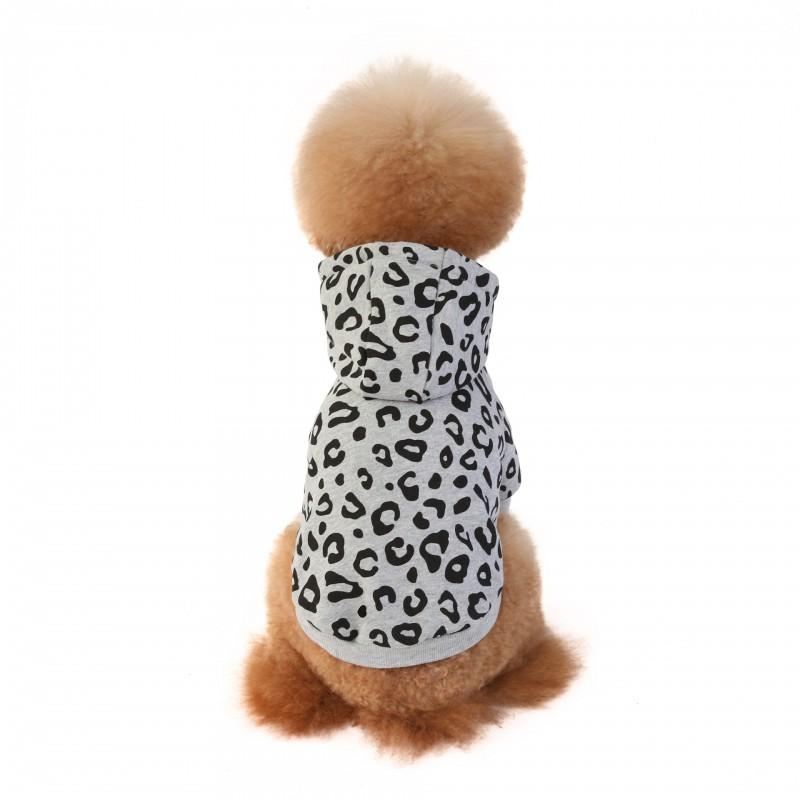 Pet Dog Hoodie Winter Warm Sweater Small Medium Large Dogs Leopard Print Casual Pullover