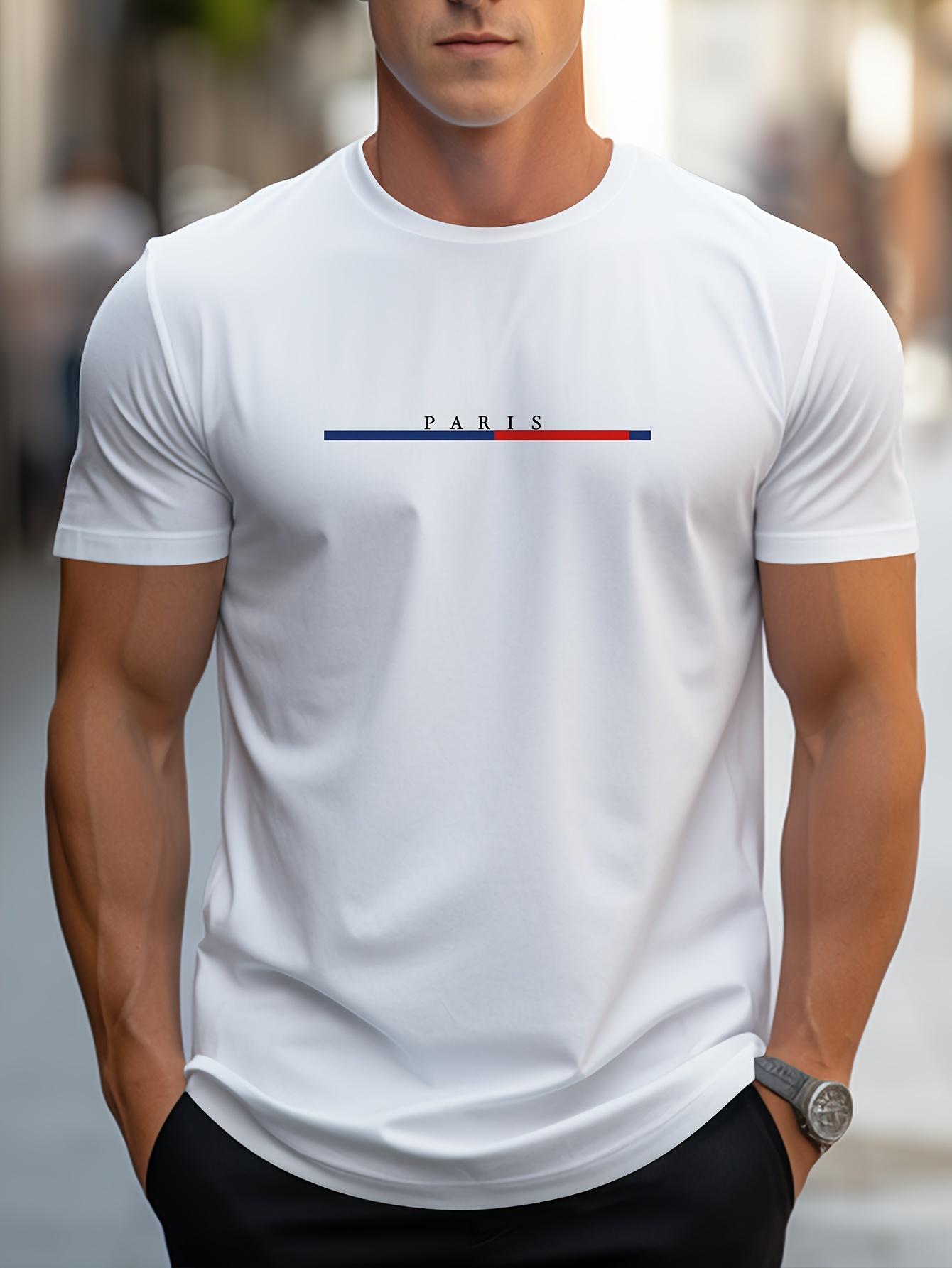 Mens Fashion Printed Pattern Tshirt Casual Round Neck Perfect for Summer S