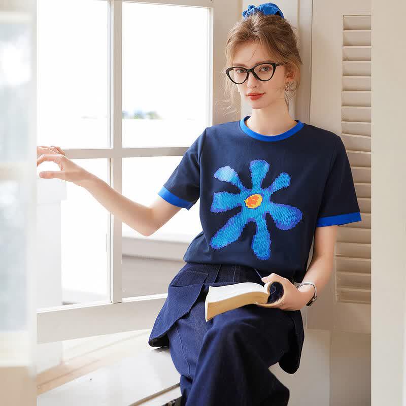 Bailuyu Color-Block Print Short-Sleeve T-Shirt M