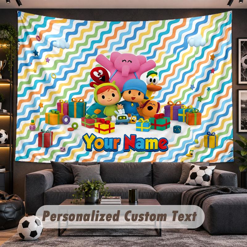 Wall Hanging Tapestry Custom NamePocoyó Pattern Personalized Printed Fabric Wall Decor