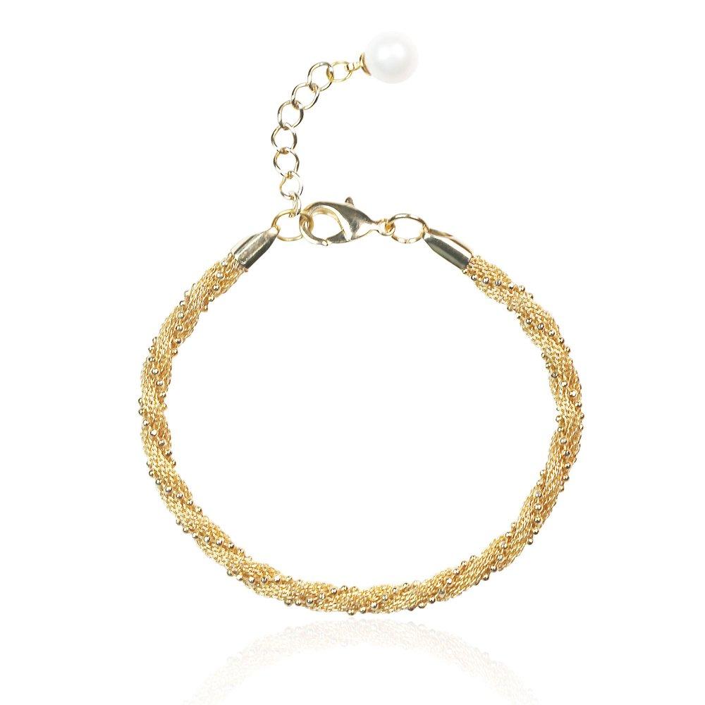 Diana Pearl Double-Strand Twisted Chain Bracelet