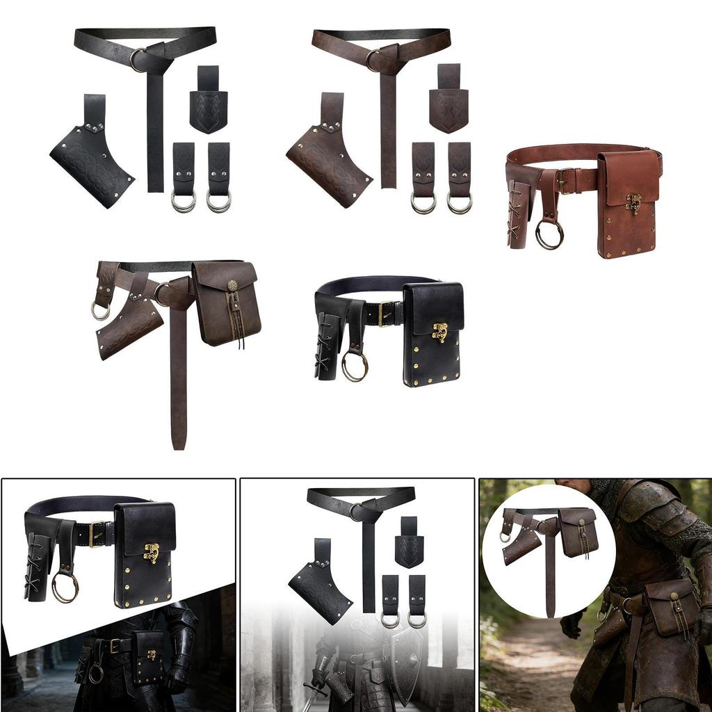Medieval Knight Belt Set Pirate Cosplay for Adults Carnival