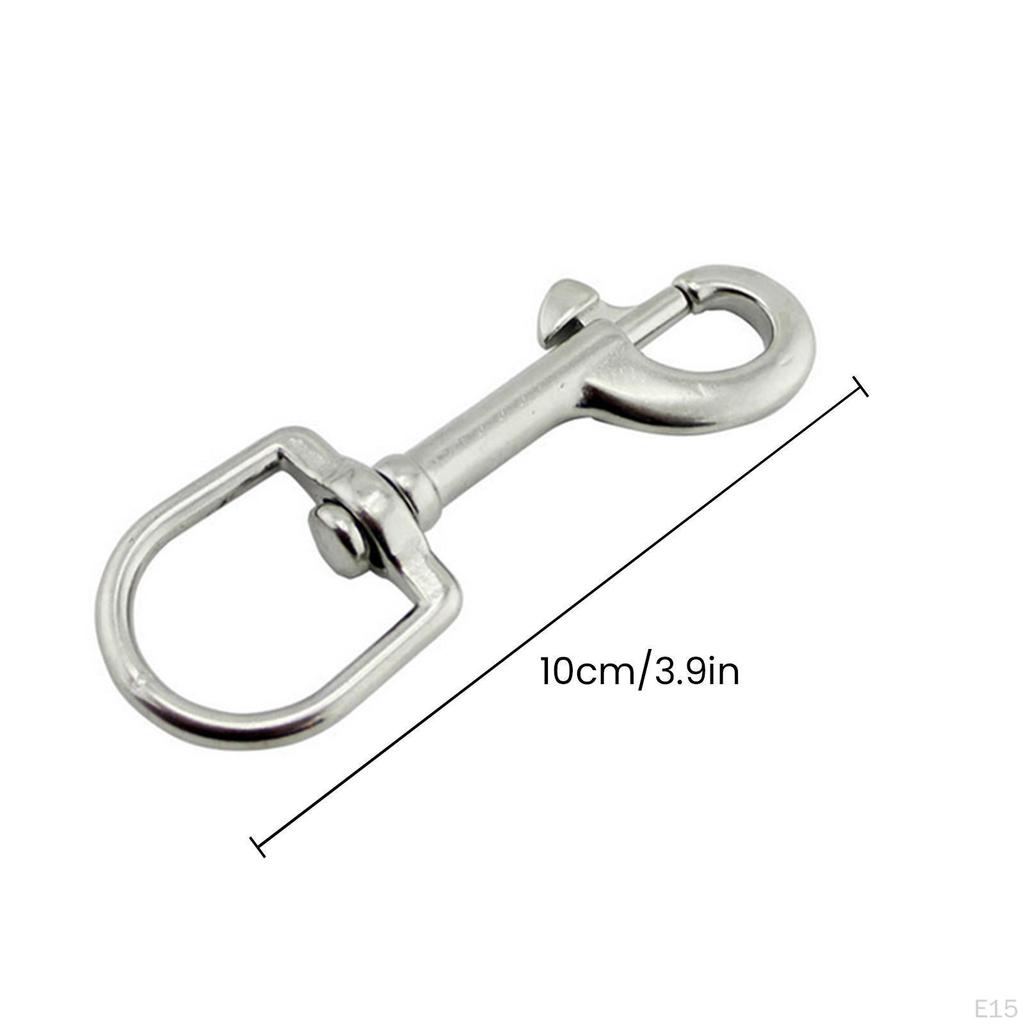Single Ended Snap Bolt Clip Buckle & Large Swivel 16 Stainless for Underwater Diving, Boating,