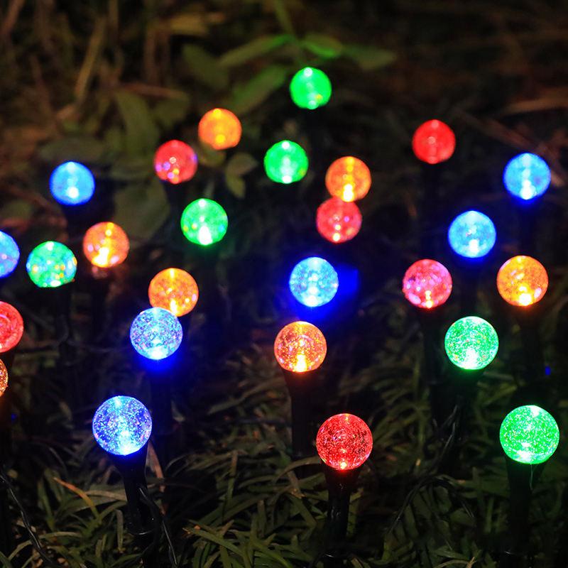 15 LED Solar Bubble Ball Lawn Lights Waterproof Solar Pathway String Light for Outdoor Garden Patios Trail Lighting Decoration