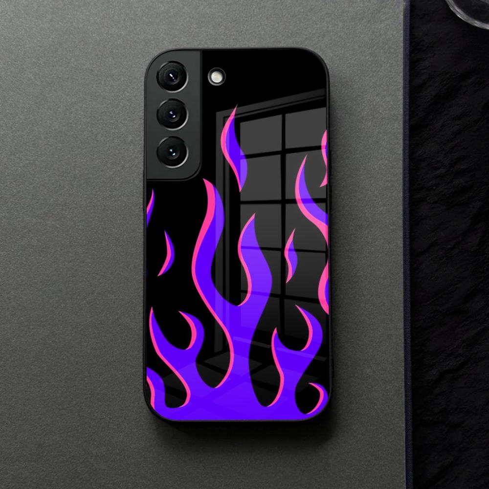 Fashion Flame Pattern Phone Case Glass For Samsung Galaxy S21 S26 S25 S22 S20 S24 S23 Ultra Fe Plus A16 A34 A54 A24 Coque