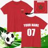 Maglietta da Calcio Marocco Personalizzata Nome Numero Personalizzato Regalo per Fan Maglietta Unisex Top