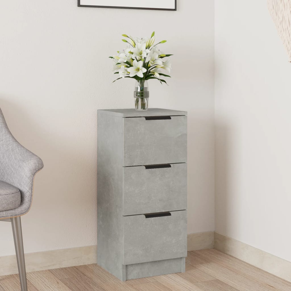 Sideboard Concrete Grey 30x30x70 Cm Wood Based Material