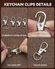 Complete Keychain Making Kit Lobster Claw Clasps Swivel Snap Hooks Key Rings for DIY Jewelry Crafts Beginners Gifts
