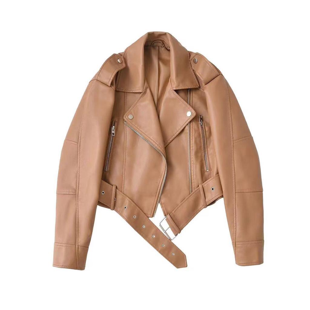2025 Autumn/Winter Retro Fashion Women's Short Motorcycle Jacket