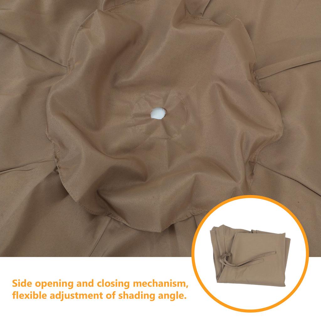 Uv Protection Parasol Sunshade Umbrella Cover Garden Umbrella Cover 8 Ribs Polyester Waterproof Beach Canopy Replacement Cover