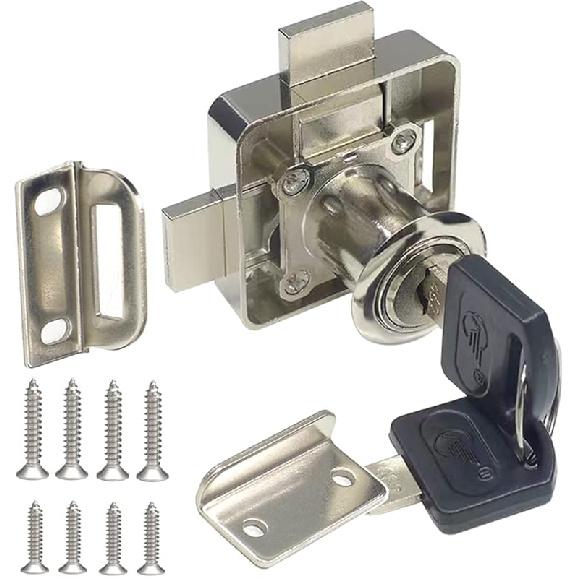 Double Door Cabinet Lock Cabinet Drawer Lock Double Deadbolt Door Lock [Right Door Installation]. Drilling Diameter 3/4 /19mm for (3/5 -/15mm)- [Special Purpose Key]Righ