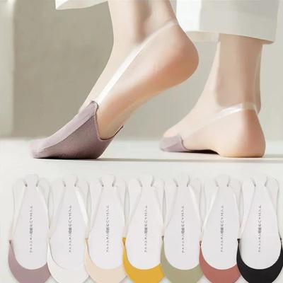2 Stück Ultradünne Eis-Seide Bootssocken für Damen Sommer Atmungsaktiv Halbfußsocken Unsichtbarer Riemen No-Show Low Cut Kurze Socken Slipper