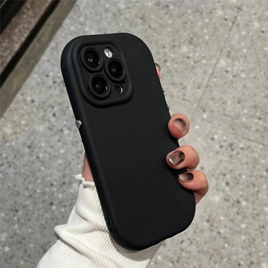 Candy Color Soft Silicone Phone Case For iPhone 16 Pro Max 15 14 13 12 11 Plus X XS XR Shockproof Bumper Lens Protection Cover