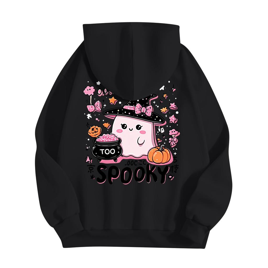 Women's Casual Fashion Halloween Printed Leisure Hooded Sweatshirt With Pockets