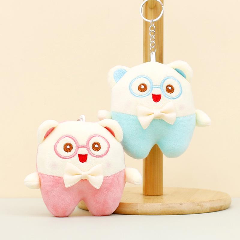 Cute Plush Bear Keychain Short Plush Stuffed Animal Adorable Cartoon Bear Gift