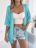 Elegant Bohemian Summer Knit Cardigan - Women's Short Sleeve Style