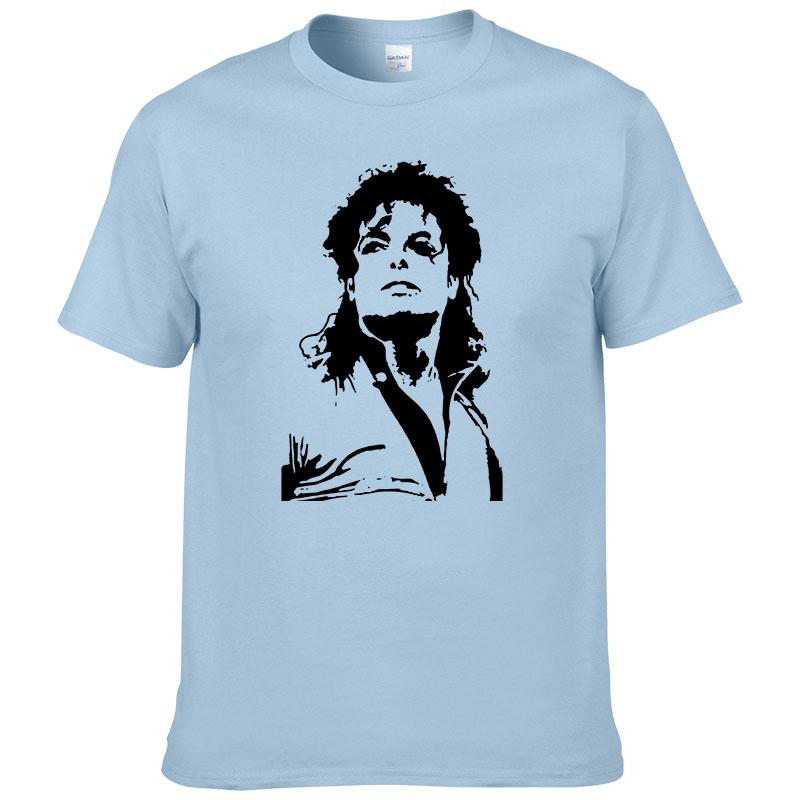 Sommer Michael Jackson T-Shirt Herren Hip Hop Baumwolle Bedruckt Kurzarm Rundhals T-Shirt Tees #228