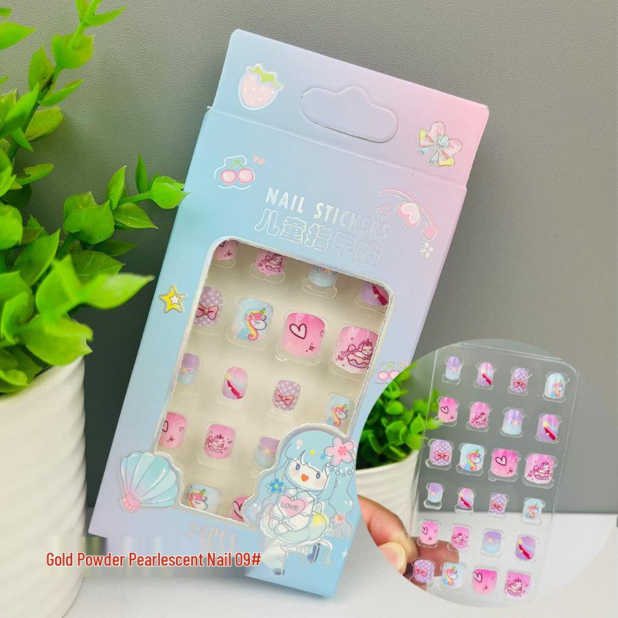 Children's Wearable Custom Nail Stickers - Cute European & American Jelly Glue Fingernail Tips