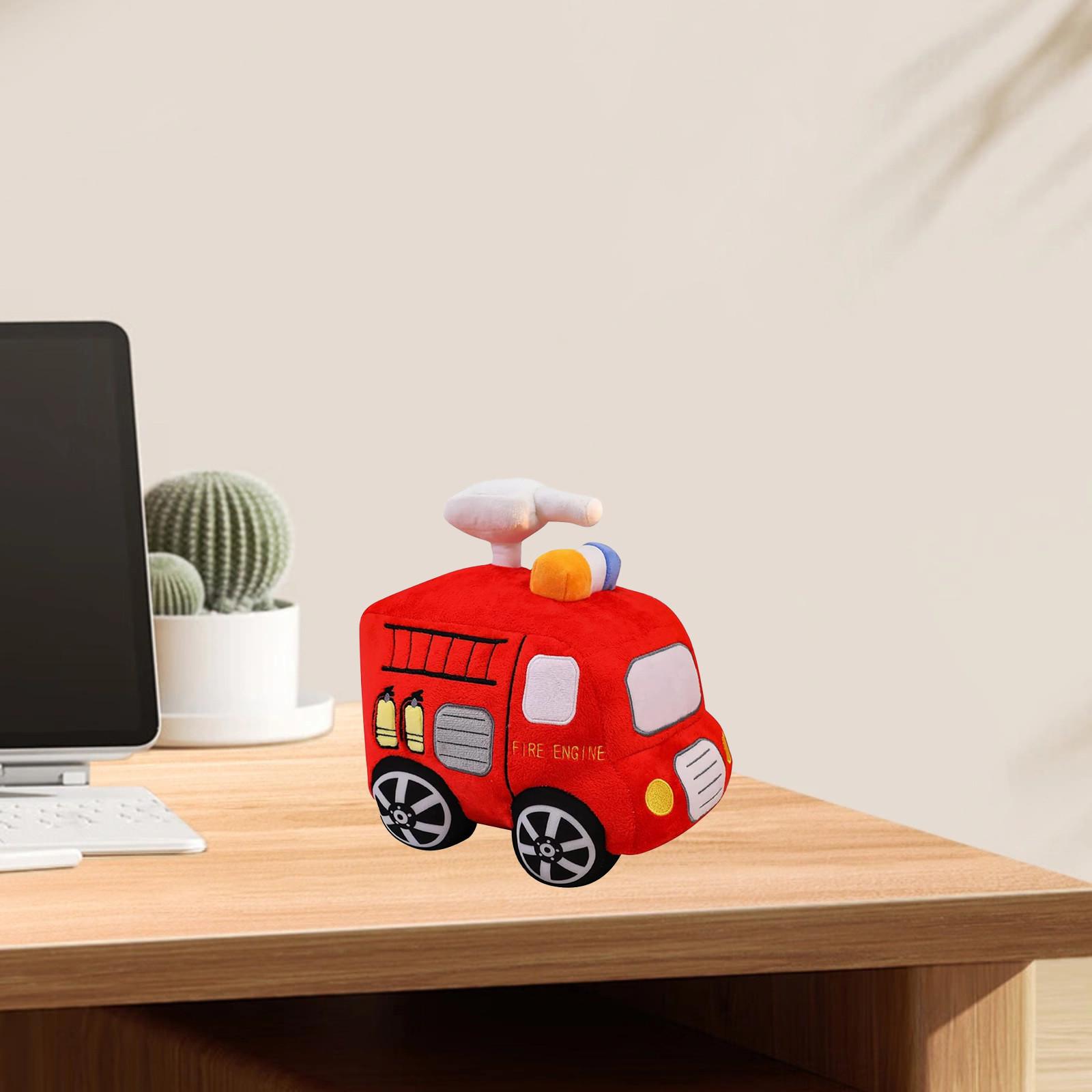 

Мягкая плюшевая игрушка-грузовик-пожарная машина, супер милая плюшевая игрушка-спасательная машина, отличный подарок для детей или на день рождения One Size