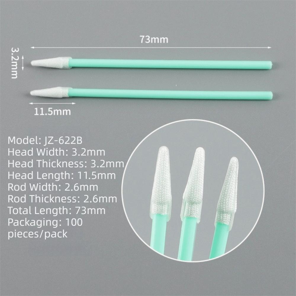 100Pcs Dust Free Digital Camera Cleaning Brush Non-Fluffy Fiber Tips Fine Precision Cleaning Swabs Plastic Handles