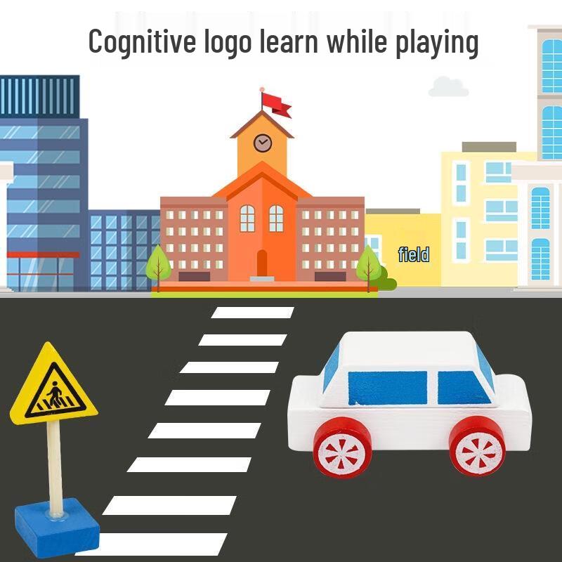 Children's Traffic Signs and Road Barrier Toy Set