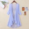 Summer Women Midi Long Embroidery Shawl Cardigan Casual Thin Irregular Cotton Linen Cardigans Lady Sun Protection Clothing