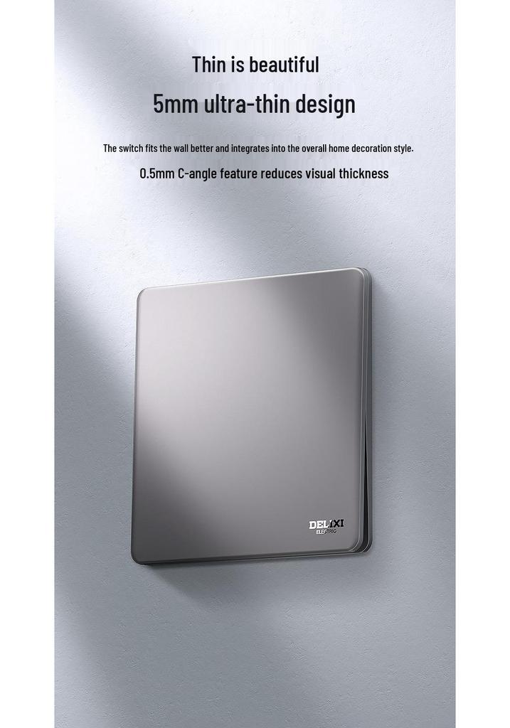 DELIXI 16A Wall Switch Socket for Air Conditioner & Computer, Household Panel, 86 Type, Starry Sky Gray.