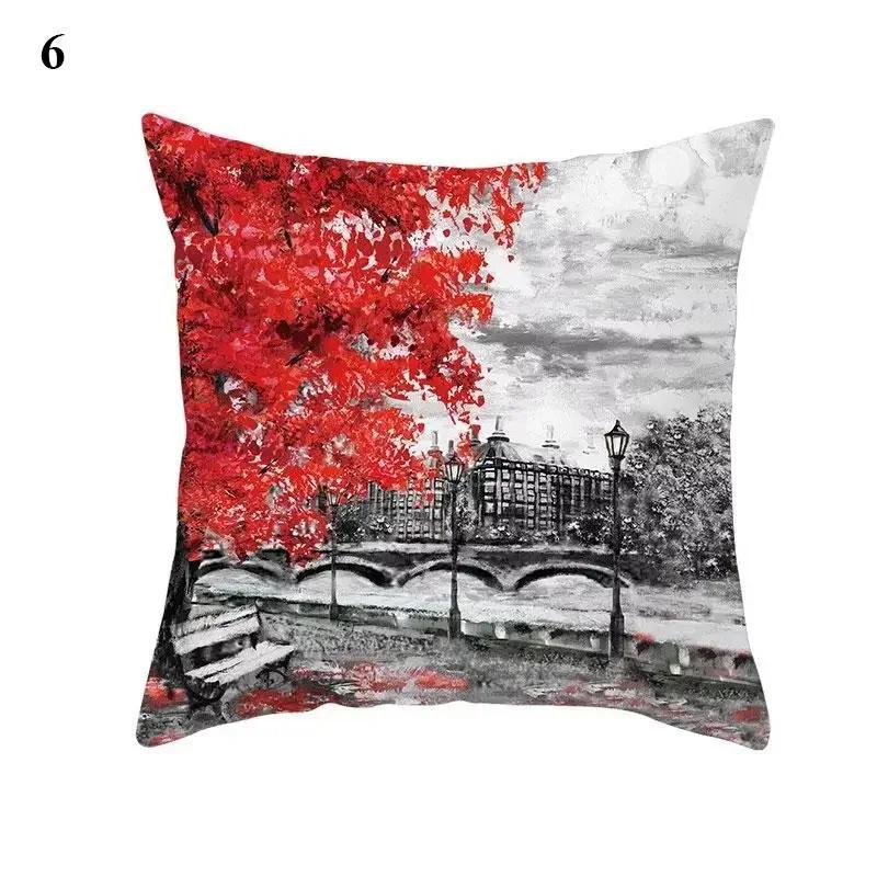 Valentine's Day Cushion Cover Red Heart Print Pillowcase Pillowcase Sofa Sofa Pillowcase