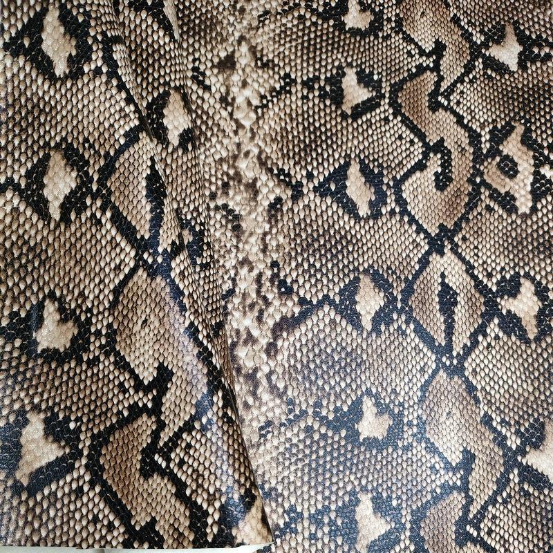 

100x137cm Python Print Faux Leather Fabric DIY Material for Making Padded Backrest Handmade Furniture Upholstery By Meters 100x137cm