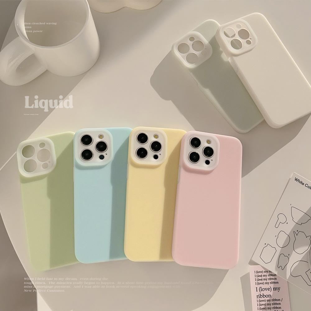 Jelly Liquid 16 Applicable To IPhone Case IPhone 15 Anti Fall 14promax Solid Color Simple 12 All Inclusive 13
