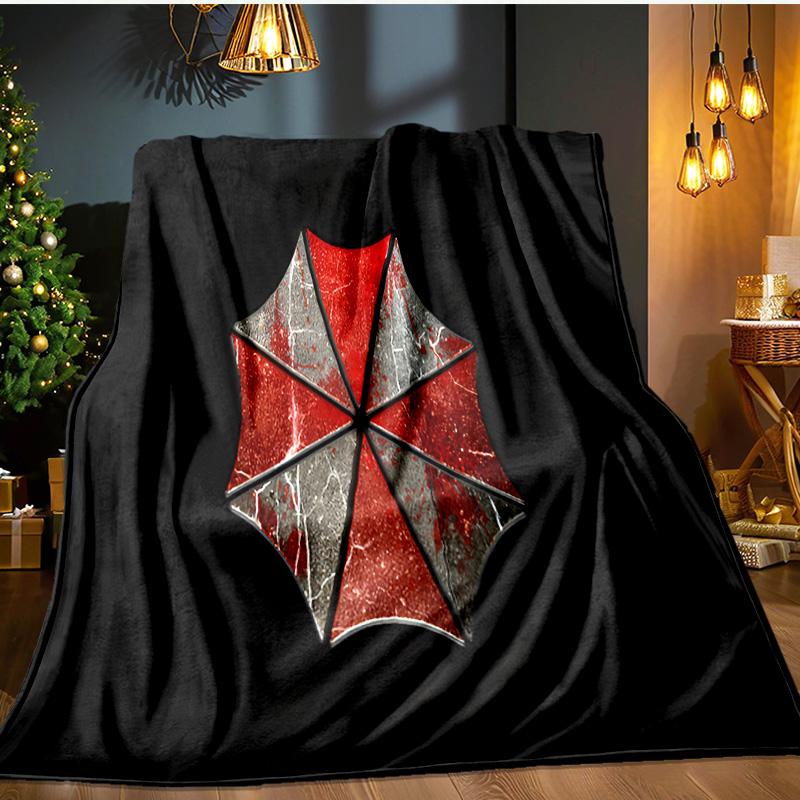 Resident Umbrella Flannel Blanket, Use for Birthday/Holiday Gift, Soft Blanket for Sofa/Bed/Camping/Office/Tourism Use,All Seasons
