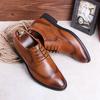 Elegant Men'S Shoes Inner Heightening Leather Shoes Brock Retro Men'S Shoes Formal Wedding Shoes Men'S Lace-Up Shoes